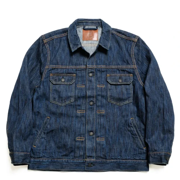 Pure Blue Japan 14.5oz Waterfall Selvedge Denim Type II Jacket Front