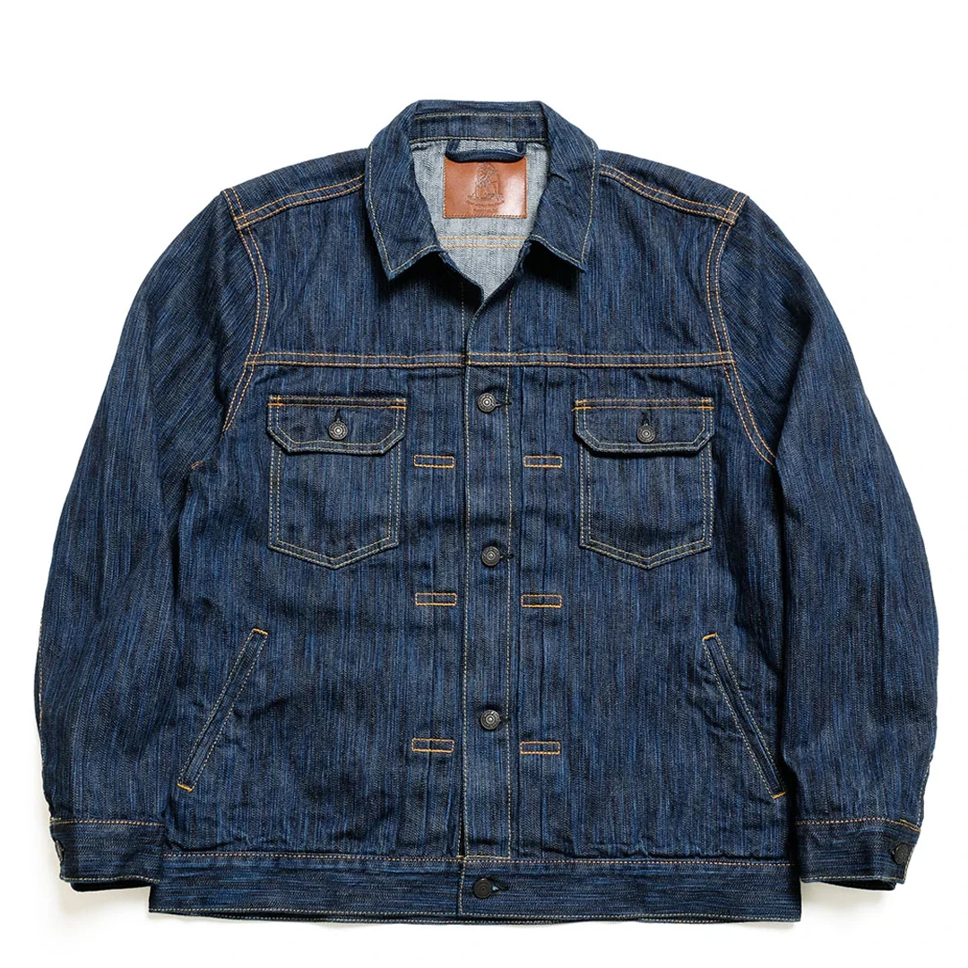 Pure Blue Japan 14.5oz Waterfall Selvedge Denim Type II Jacket Front