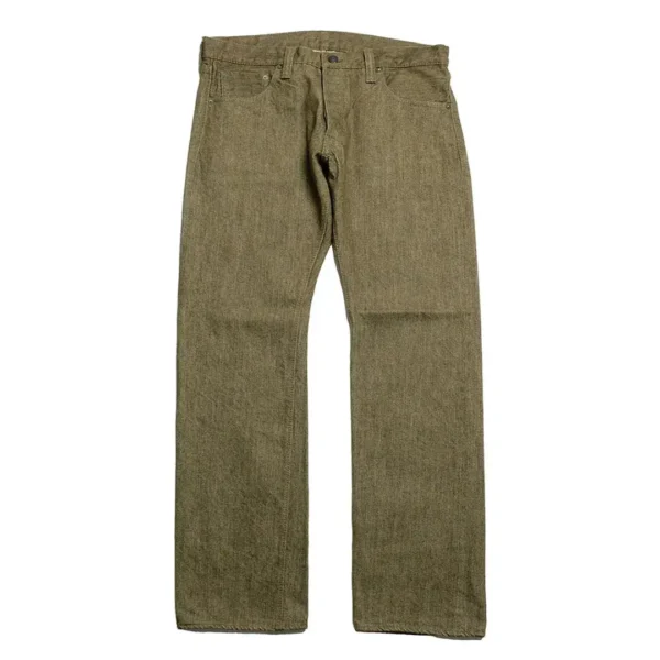 Pure Blue Japan 14oz Olive Selvedge Denim – Slim Straight Jeans (OL-14OZ-005) Front