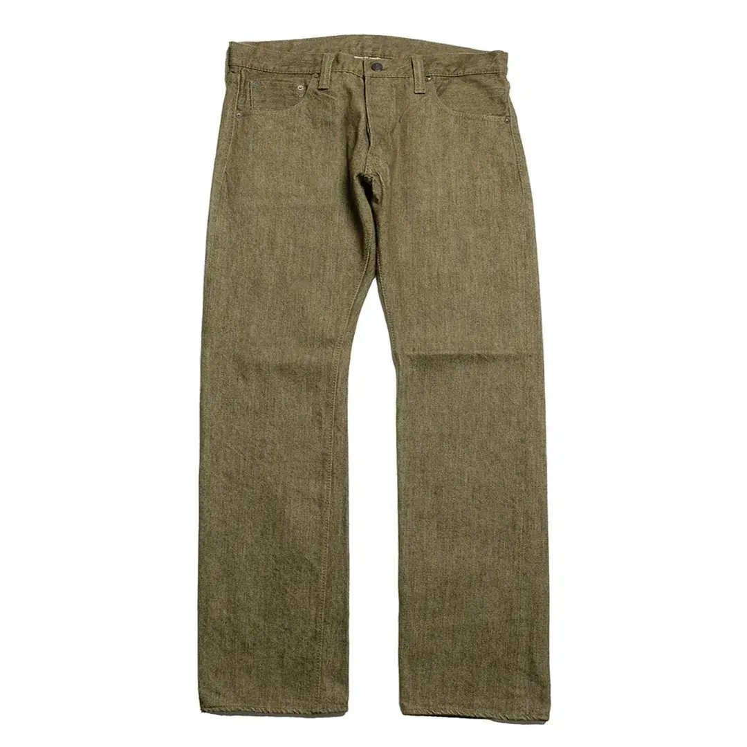 Pure Blue Japan 14oz Olive Selvedge Denim – Slim Straight Jeans (OL-14OZ-005) Front
